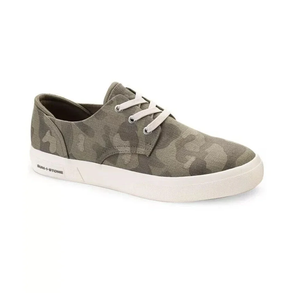 Sun + Stone Kiva Casual Sneakers Mens 10 M Green Camo Low Top Lace Up Shoes NWB_2